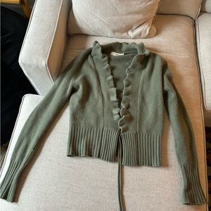Sage colored cardigan wrap tie